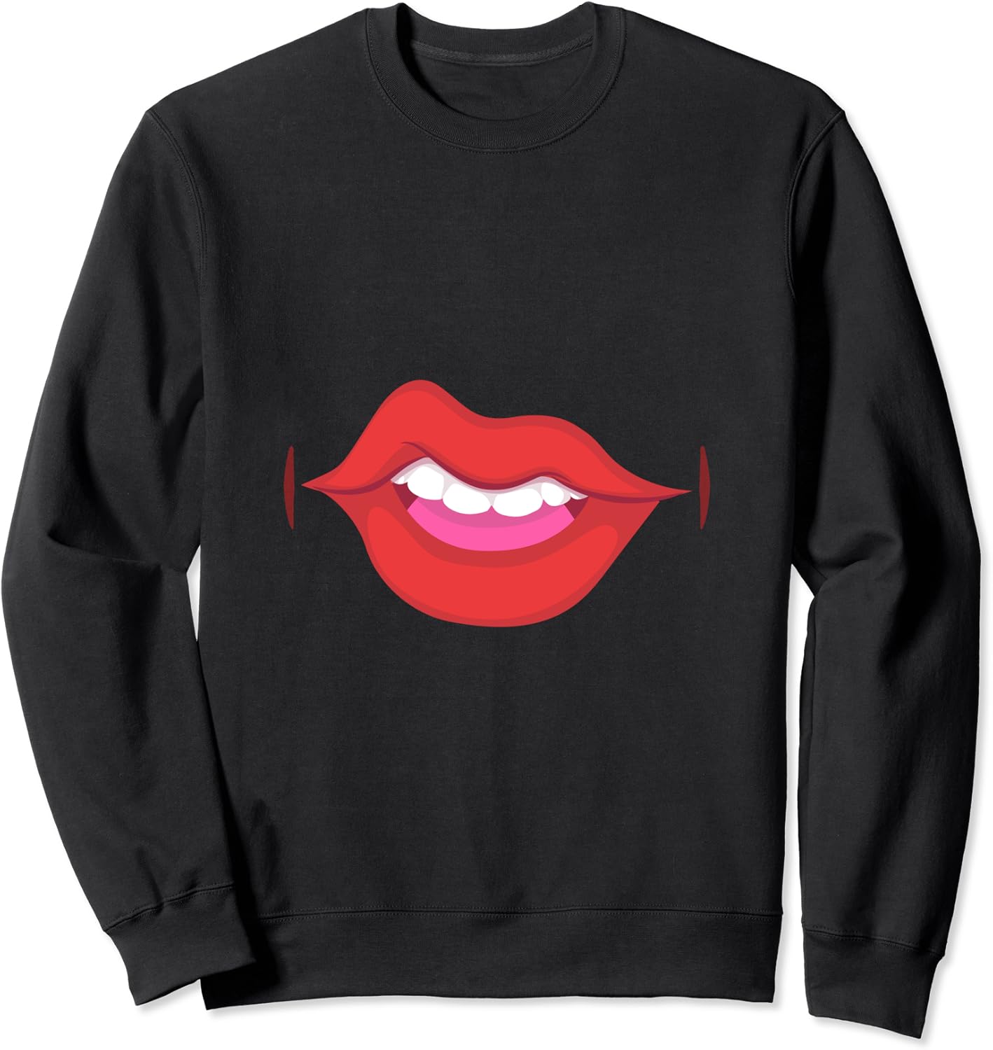 Sexy Red Lips Lipstick Print Sweatshirt Clothing, Shoes